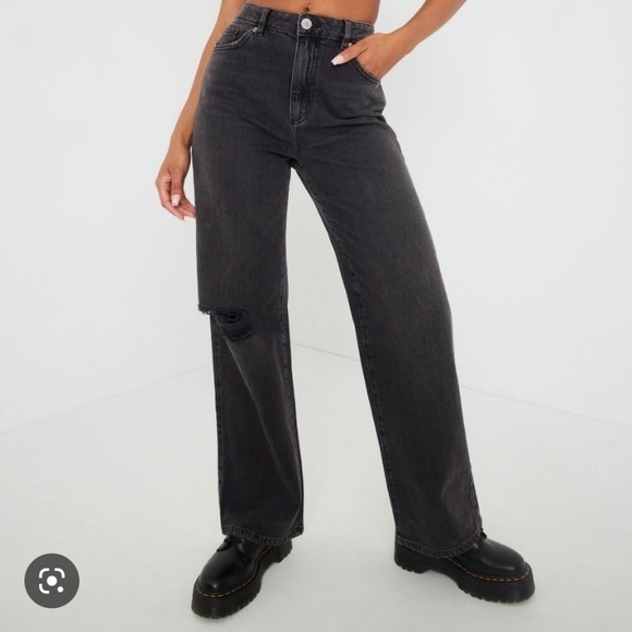 Garage size:03  wide leg black jeans high waisted - Picture 2 of 3